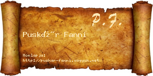 Puskár Fanni névjegykártya